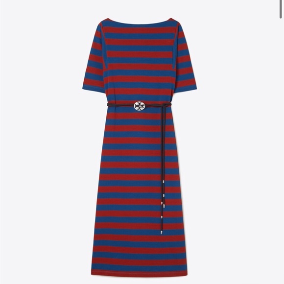 NWT Tory Burch Woven Double T T-Shirt Dress XL - Picture 5 of 5